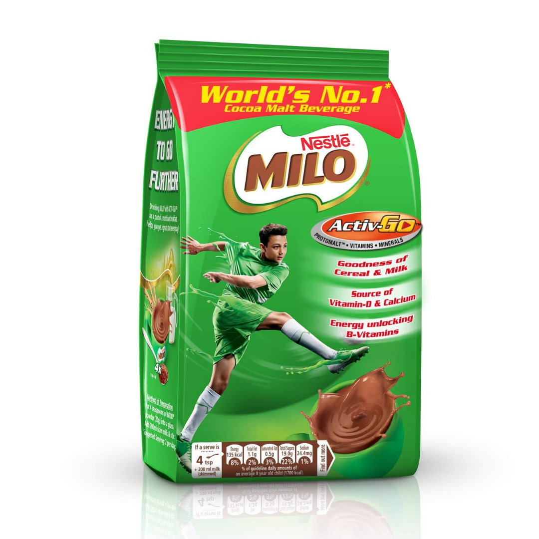 Milo Nestle Original Active-Go Chocolate Malt Drink Powder pouch, 400 G