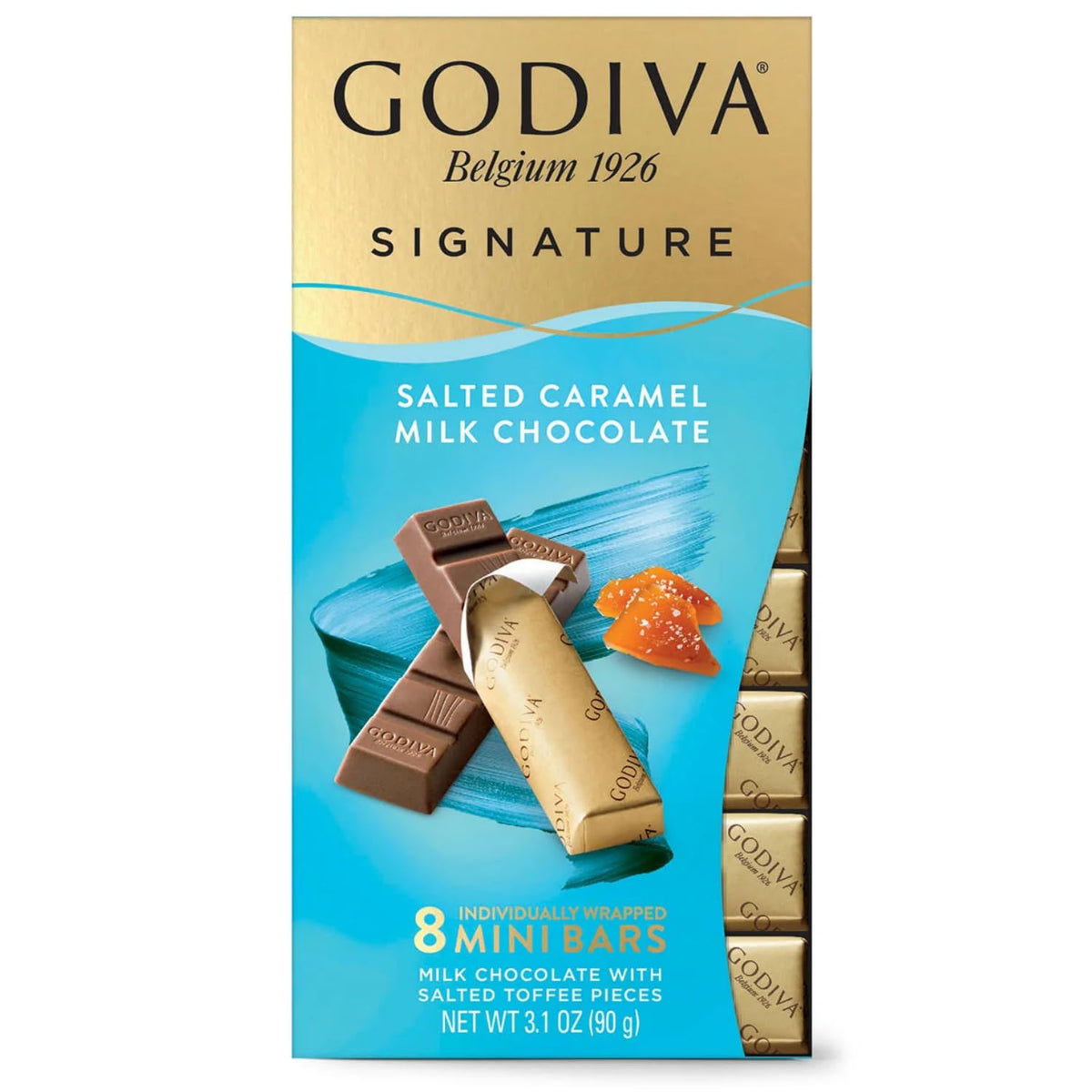 Godiva 8 Mini Bar Salted Caramel